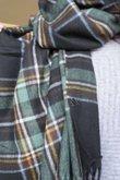 Mackenzie Plaid Blanket Scarf Black /20=